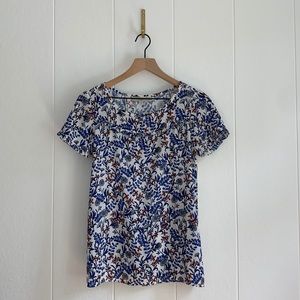 Floral LOFT Top with Subtle Ruffle Detailing